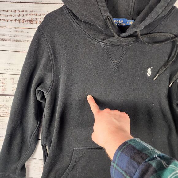 Ralph Lauren Women's Black Side Zip‎ Pullover Hoodie - Medium Rare - Picture 4 of 9